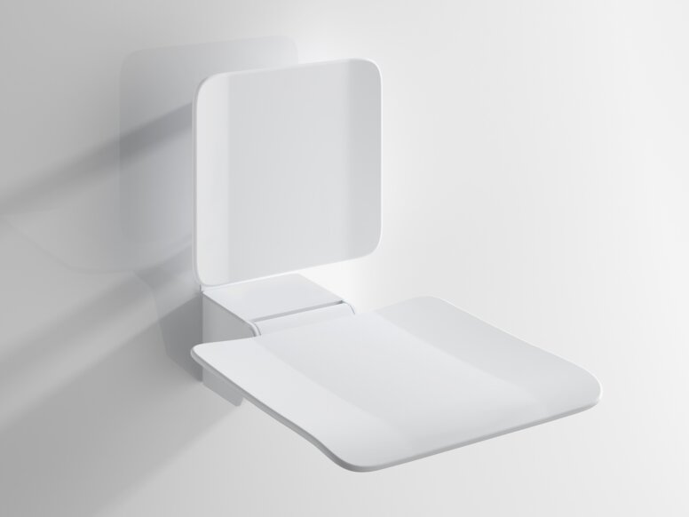 Shower seat in the colour white