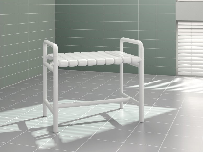 Adiposity bench in the colour signal white made of polyamide